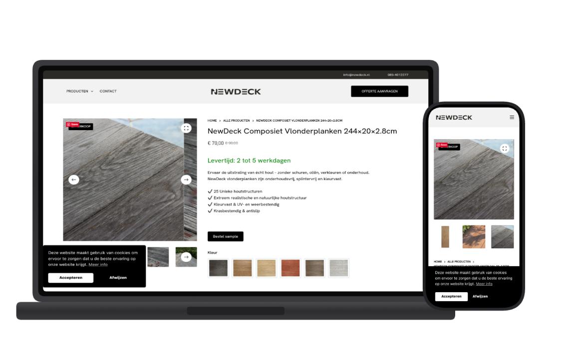 Newdeck – Een Luxe Webshop Voor De Nieuwe Generatie Composiet Vlonderplanken