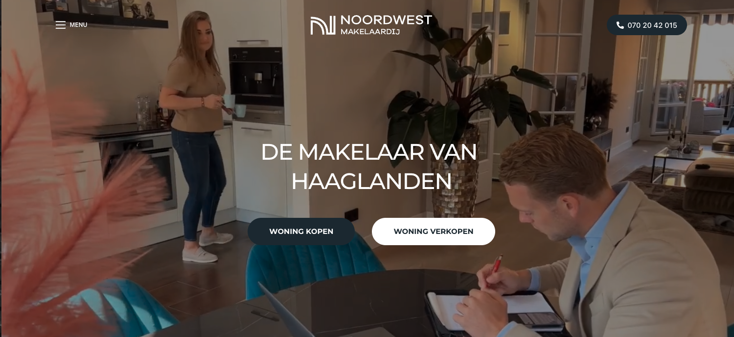 Homepage gemaakt voor een makelaarskantoor