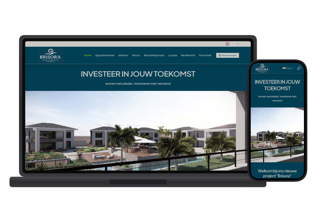 Een Website Voor Het Luxe Vastgoedproject Brisora Curaçao