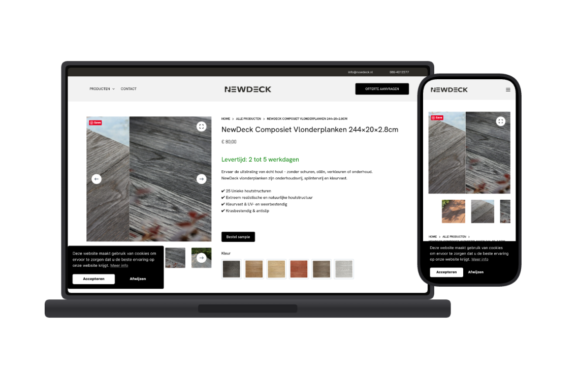 Newdeck – Een Luxe Webshop Voor De Nieuwe Generatie Composiet Vlonderplanken